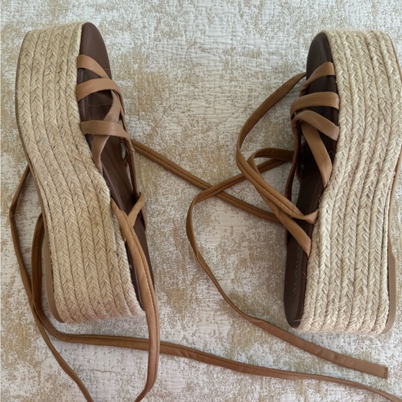 NWOB ALOHAS | Paw Paw Brown Espadrille Platform Sandal Size 37 (7) - Picture 2 of 5